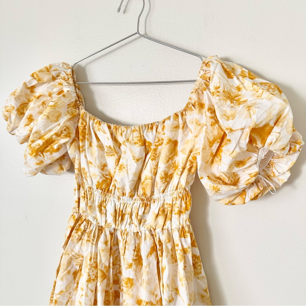 | abercrombie & fitch • yellow ots puff sleeve mini dress • medium | - Picture 6 of 11